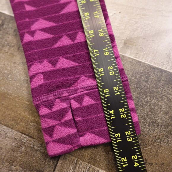 L.L.Bean Fleece Pullover Kids M 10–12 Purple Magenta Geometric Outdoor Layer - Picture 7 of 8